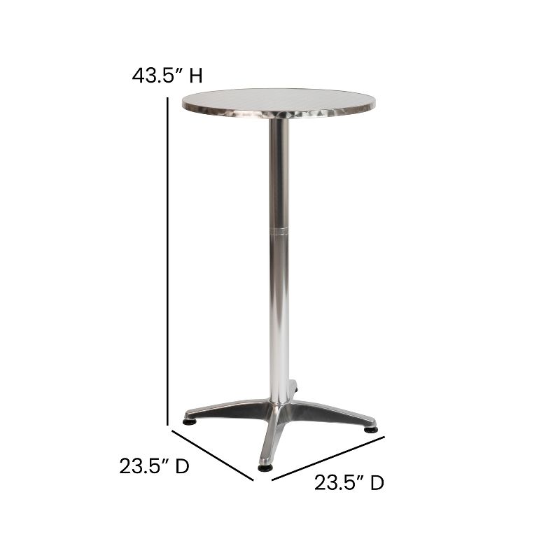 Flash Furniture 23.5" Round Aluminum Indoor-Outdoor Bar Height Table, 5 of 11