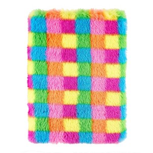 Lena + Liam 5"x7" Furry Plush Colorful Grid Bound Journal - 1 of 3