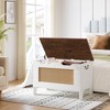 Storage Chest, 30" Rattan Toy Chest for Boys Girls, Kids Wood Large Toy Box, Storage Bench Trunk with Safety Hinge - 4 of 4