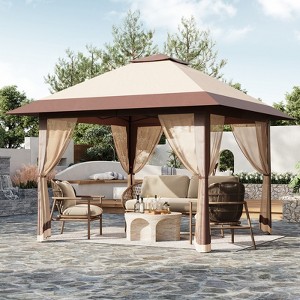 13x13 FT Gazebo Outdoor Canopy Tent, Outdoor Patio Gazebo, with Mosquito Netting, 4 Sandbags & Wheeled Bag, for Backyard - 1 of 4
