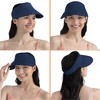 SUN CUBE Womens Sun Visor Hat, Straw Beach Hat Wide Brim UV Protection, Foldable Packable Cap, Roll Up Ponytail Summer Visor - 3 of 4