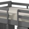 Infurnic Beds, Bunk Bed Twin Over Twin with Ladder, High Guardrail, Built-in Drawers and Bookshelves for Kids Boys Girls, Gray, 77.5"*44.5"*39.5" - 3 of 4