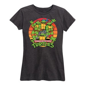 Women's - Teenage Mutant Ninja Turtles - Retro Sunset Circle Short Sleeve Graphic T-Shirt - 1 of 4