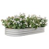 Maggift Raised Garden Bed Outdoor, Oval Large Metal Raised Planter Bed for for Plants, Vegetables, and Flowers, Silver, 88.98"*44.68"*11.42" - 2 of 4