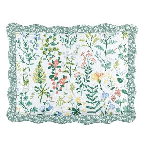 Collections Etc Floral Botanic Garden Scalloped Edge Pillow Sham - 1 of 3