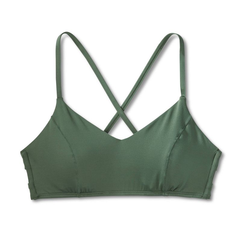 Women's Crossback Seamed Bralette Bikini Top - Kona Sol™ Green, 5 of 7
