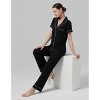 Dream Valley Women's Button Down Short Sleeve Shirt and Pants 2 Piece Pajama Set - 2 of 4