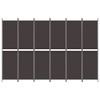 vidaXL 6-Panel Room Divider in Brown- Fabric and Iron Room Seperator with Folding Design and Ample Coverage Area - 3 of 4