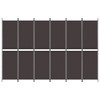 vidaXL 6-Panel Room Divider in Brown- Fabric and Iron Room Seperator with Folding Design and Ample Coverage Area - image 3 of 4