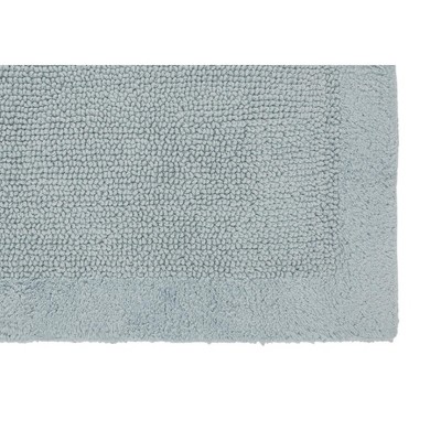 Soft Blue Cotton Tufted Reversible Bath Rug 21" x 34"
