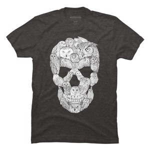 Men's Design By Humans Sketchy Owl Skull By Dinny T-Shirt - 1 of 4