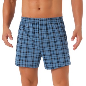 INSPIRE CHIC Men's Classic Elastic Waistband Plaid Pattern Boxer Shorts - 1 of 4