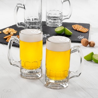 Libbey Classic 12.68-Ounce Clear Glass Beer Mugs, Set of 4