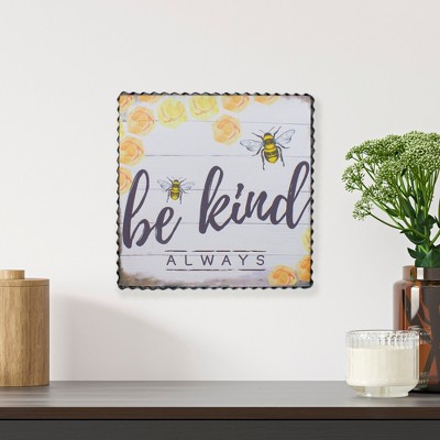 12" Square Metal Framed Be Kind Always Canvas Art