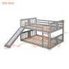 Bunk Bed with Slide for Kids, Solid Wood Low Bunk Bed Frame with Guardrail for Bedroom - 2 of 4