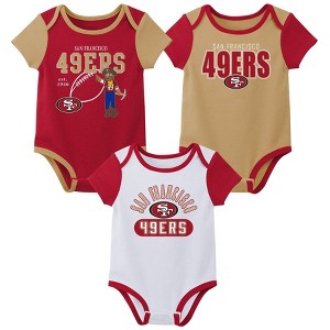 NFL San Francisco 49ers Boys' White 3pk Bodysuit - 1 of 4
