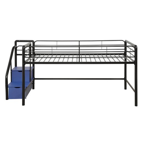 Twin Jamie Junior Loft Bed With Storage Steps Black Room Joy Target