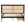 GDFStudio Murray Full Size Rubber Wood Bed with Rattan Headboard and Two Storage Drawers - 4 of 4