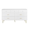 ALEXOUN 7 Drawer Dresser for Bedroom,High Gloss Dresser with Gold Metal Handles & Adjustable Legs,Wide Drawers for Bedroom,Living Room,Hallway,White - 4 of 4