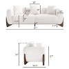 Mid Century Modern White Sofa with Lamb Wool Fabric, Upholstered Living Room Sofa with Waist Cushion - Morden Fort - 3 of 4