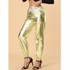 INSPIRE CHIC Women's Metallic Shiny Sparkle Elastic Waist Pants - 2 of 4