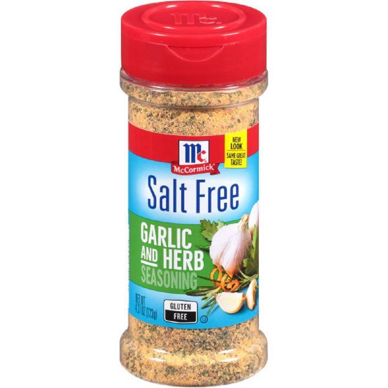 McCormick Salt &#38; Gluten Free Garlic &#38; Herb Seasoning - 4.37oz., 1 of 7