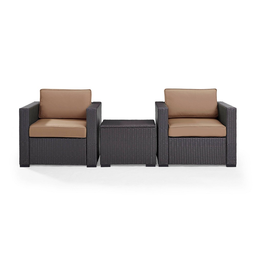 Biscayne 3pc Outdoor Wicker Seating Set - Mocha - Crosley