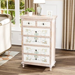 Karl Home 6-Drawer White MDF (Medium-Density Fiberboard) 29.92in. W Chest of Drawer - 1 of 4