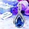 Classic Pendant Necklace with Pear Cut Simulated Ruby, Sapphire, Birthstone Gift for Women - 4 of 4