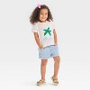 Toddler Girls' Boxy Short Sleeve Palm Tree Graphic T-Shirt - Cat & Jack™ Cream - 2 of 2