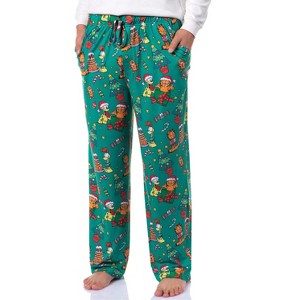 Garfield Comic Men's Christmas Sleep Tossed Print Pajama Pants For Adults - 1 of 4