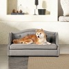 MaseiKar 35" Tufted Wingback Pet Sofa Bed, Medium, Uptown Gray Stain Resistant High Performance Polyester - 2 of 4