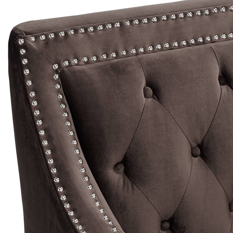 55 Downing Street Tiffany Chocolate Brown Tufted Armchair, 5 of 10