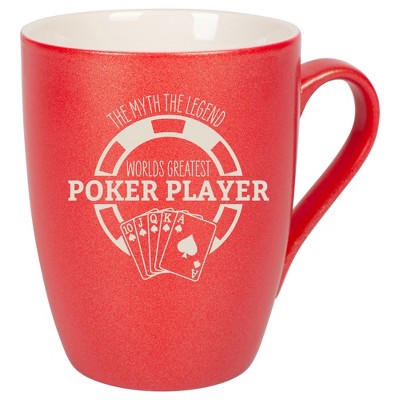 100 North Crimson Red Metallic Finish, 10 Ounce, Comfortably Fits Your Hands, New Bone China Coffee Tea Cup Mug, The Myth The Legend World's Greatest