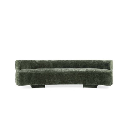 Olive Green Chenille 3-Piece Sofa and Accent Chairs Set