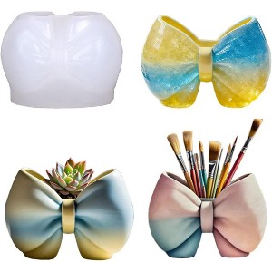 JDICTION Elegant Bow Resin Silicone Molds - Reusable, Fits Epoxy/Concrete/Plaster, for DIY Decor/Organizers/Plant Pots - 1 of 4