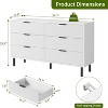 Jojoka Modern Fluted 6-Drawer Dresser, Wide Wooden Chest with Metal Handles & Legs, TV Stand & Storage Organizer for Bedroom, Living Room, Hallway - 3 of 4