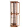 FONTOI Corner Cabinet Corner Display Curio Cabinet, Glass Display with Adjustable Glass Shelves, Oak, 15.35"*69.59"*15.35" - 2 of 4