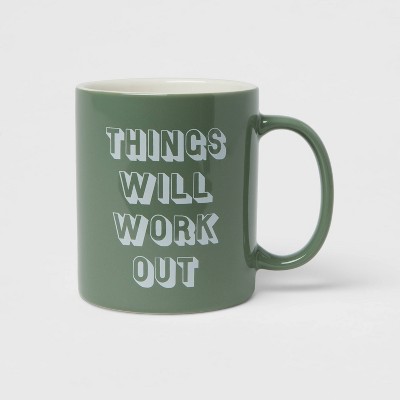 Photo 1 of 6 PCS 15oz Stoneware Things Will Work Out Mug - Room Essentials
