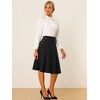 INSPIRE CHIC Women's High Waist Button Decor Vintage Pleated Flared Midi Skirt - 3 of 4