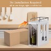 Gustowave Kitchen Two-Layer Desktop Storage Rack With Dustproof Door + 4 Hooks, Cabinet Spice Storage Rack - 4 of 4
