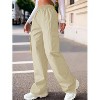 Coolmee Women's Cargo Pants Wide Leg Casual High Waist Baggy Elastic Drawstring Hiking Track Outfits Sweatpants - 3 of 4