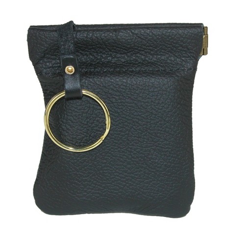 Ctm Leather Squeeze Coin Change Pouch, Black : Target