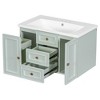 NicBex 30" Bathroom Storage Cabinet with Sink, Floating Mounted Bathroom Vanity, 1 Cabinet Door, 1 Two-Tier Drawer and 2 Drawers for Bathroom, Green - 3 of 4