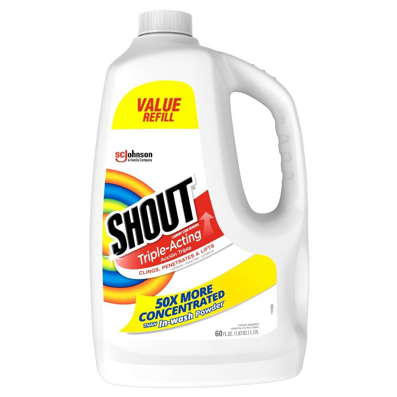Shout Triple-Acting Everyday Stain Remover Liquid Refill - 60 fl oz, 5 of 13