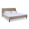TiramisuBest King Vertical Tufted Headboard Bed Set, Mink Beige Velvet - 3 of 4