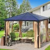 Aoodor 10 x 10 ft. Outdoor Aluminum Frame Polycarbonate Roof Gazebo, with Mosquito Netting and Curtains- Black - 4 of 4