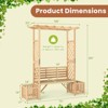 Costway Patio Garden Bench Arbor Arch with Pergola Planting Box Side Trellis for Vines - 3 of 4