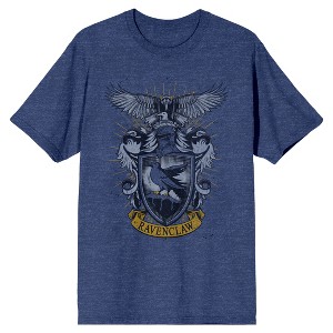 Harry Potter Ravenclaw House Crest Men's Navy Heather T-shirt - 1 of 3