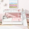 NicBex Twin over Full Bunk Bed Wooden Bed Frame with 2 Drawers, Slide, Inclined Ladder and Full Length Guardrail, No Box Spring Required - 2 of 4